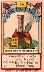 The tower antique Lenormand Tarot